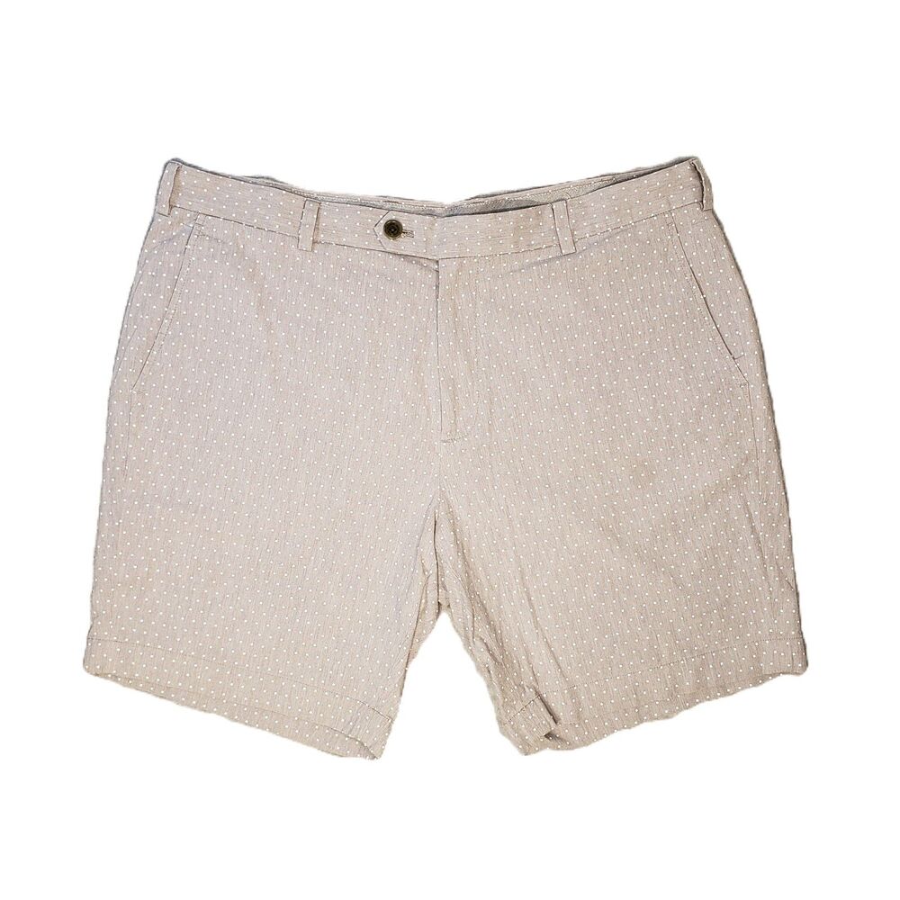 Brooks Brothers Bermuda Shorts Mens 40 Gray White Square Polka‎ Dots
